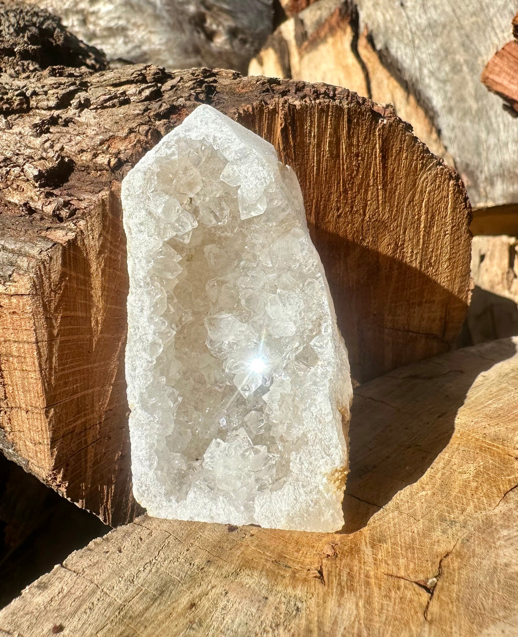 Clear Quartz Geode Tower