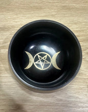 Load image into Gallery viewer, Singing Bowl (triple Moon Goddess with Pentagram.
