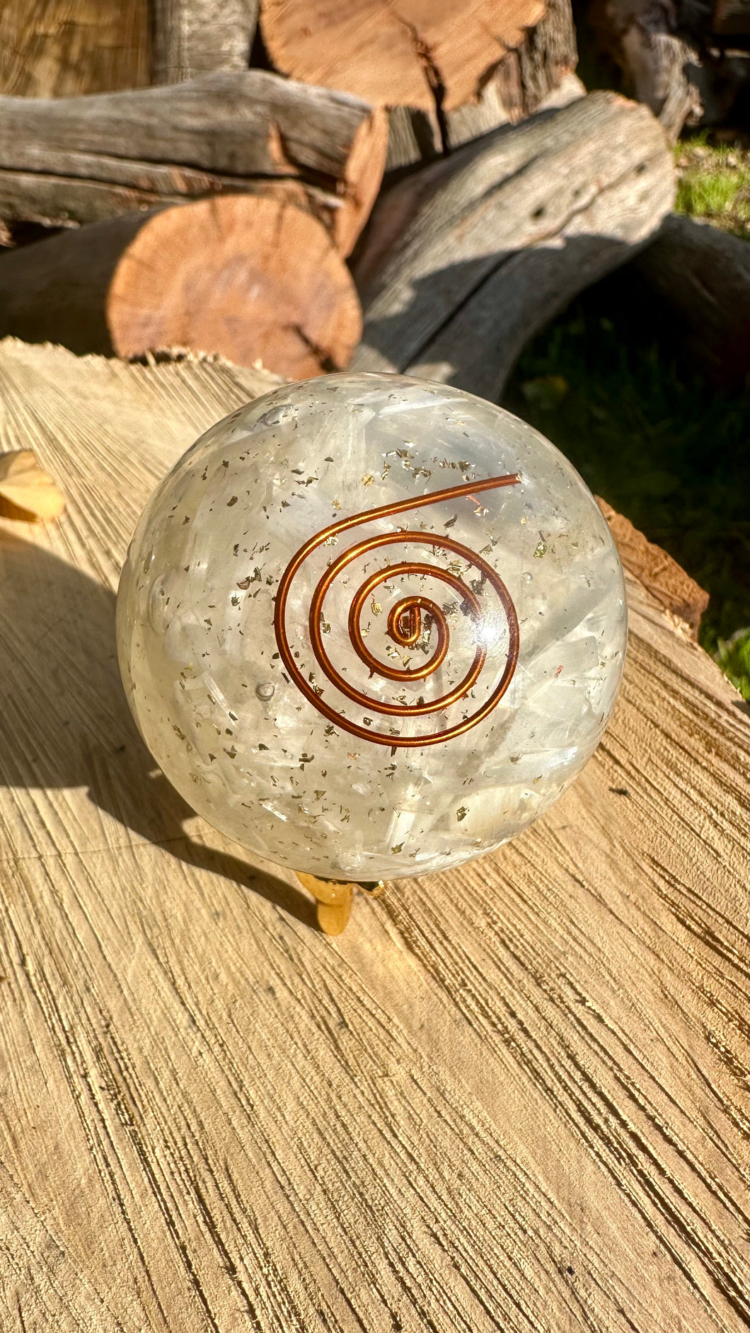 Selenite Orgonite Sphere