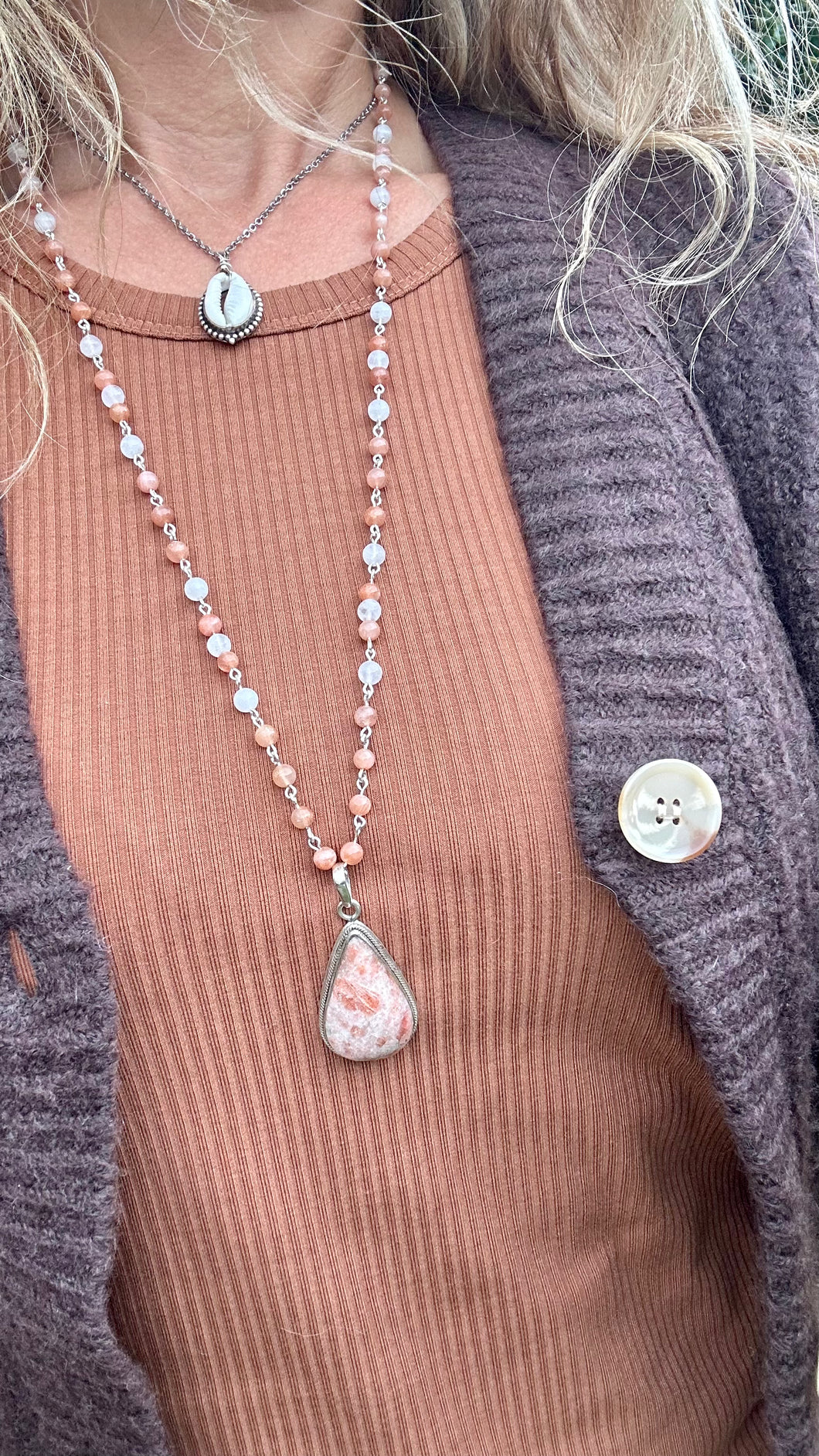 Sunstone Wire Necklace