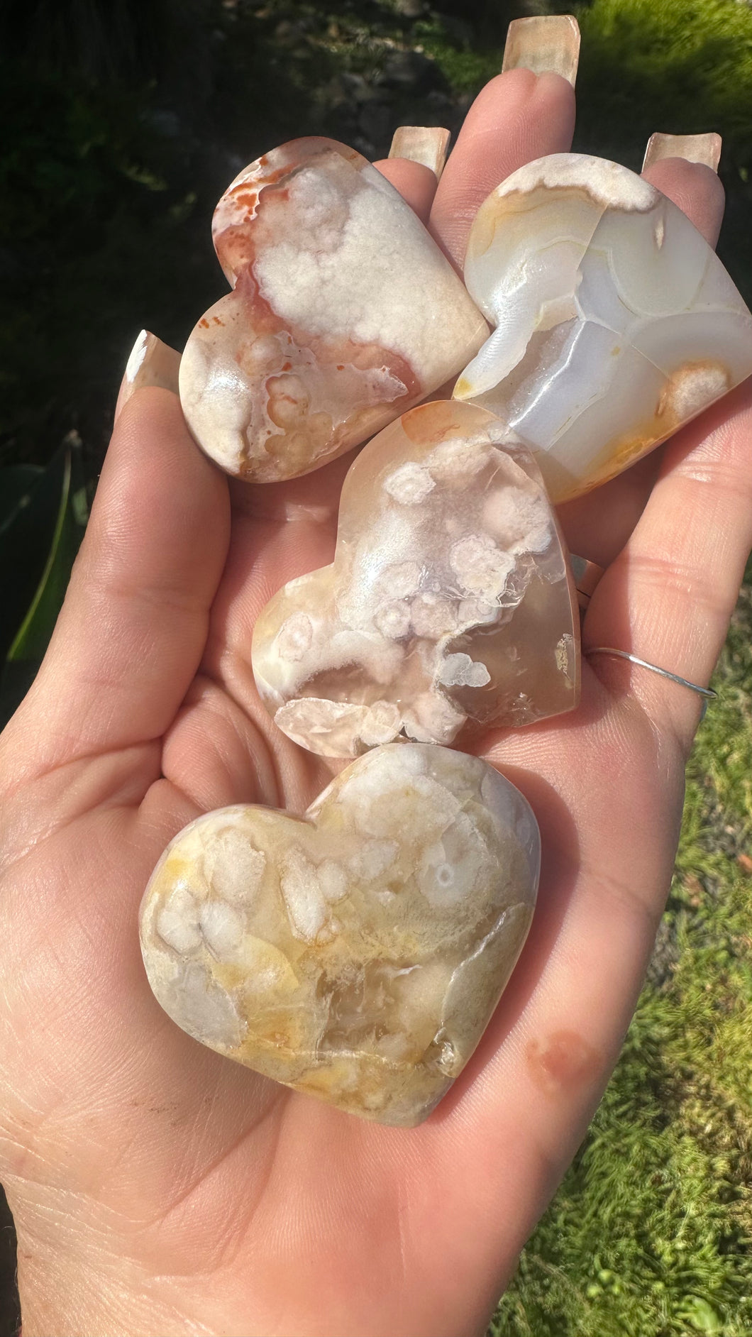 Flower Agate Hearts ~ $8 Hearts ~