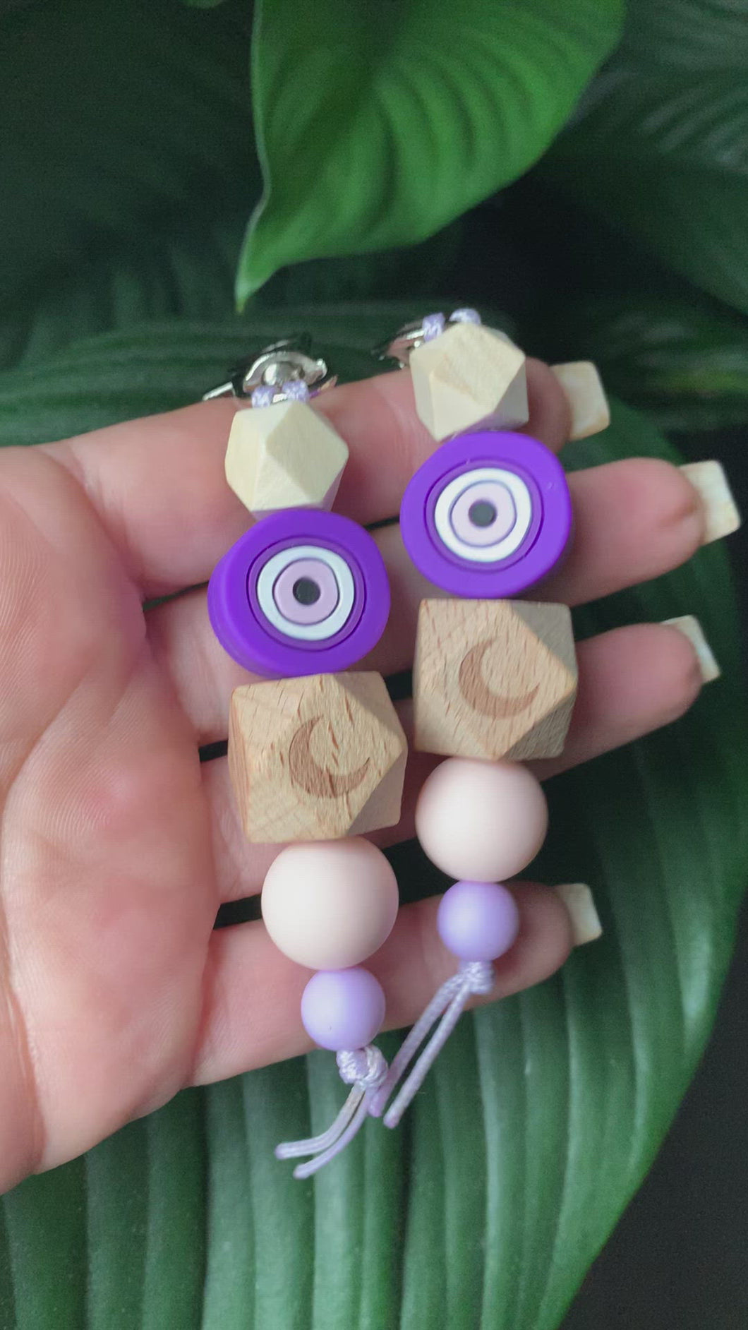 Key Charm / Bag Charms - Purple Evil Eye -