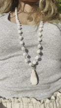 Load and play video in Gallery viewer, Pink Mangano Wire Necklace with Scolecite Pendant.
