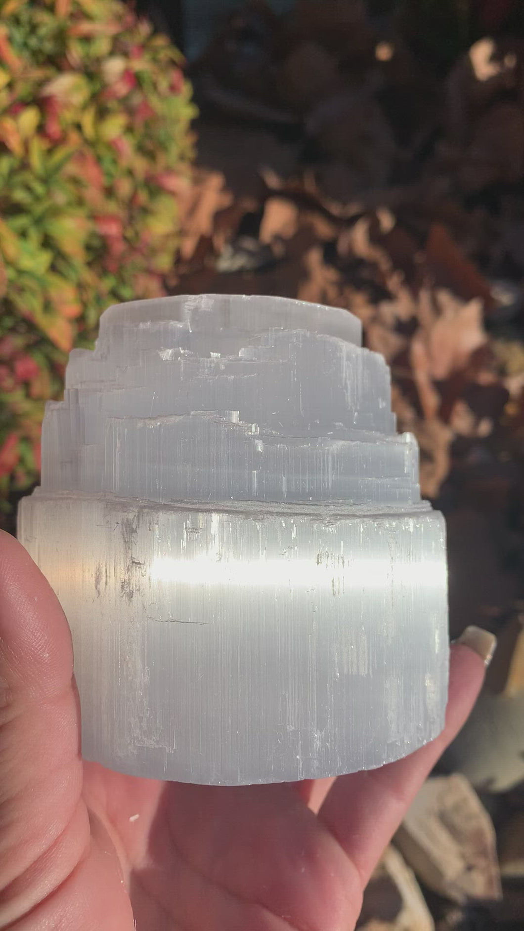 Selenite Candle Holder