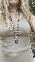 Load and play video in Gallery viewer, Sodalite Wire Necklace With Lapis Lazuli.
