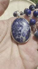 Load and play video in Gallery viewer, Sodalite Wire Necklace With Lapis Lazuli.
