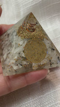 Load and play video in Gallery viewer, Rainbow Moonstone Orgonite Pyramid
