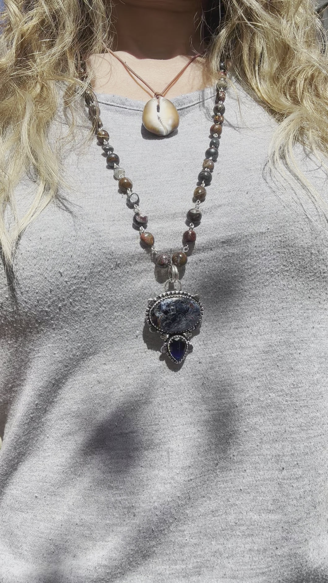 Pietersite Wire Necklace.