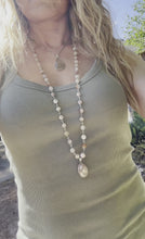 Load and play video in Gallery viewer, Flower Agate Wire Necklace With Pendant.
