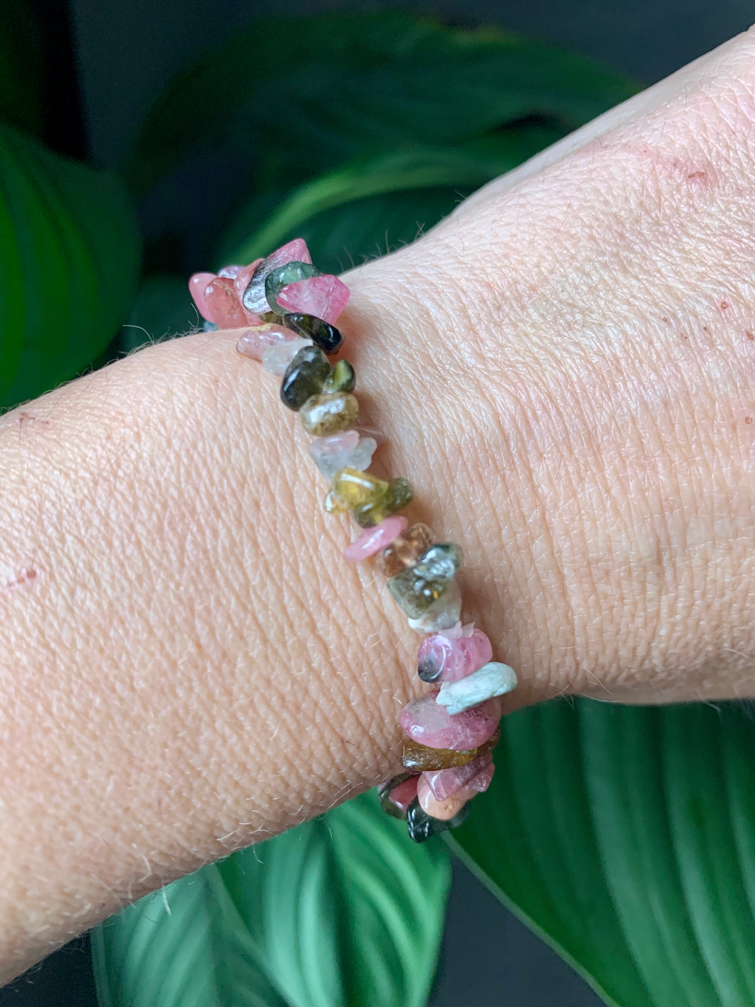 Mixed Tourmaline Chip Bracelet.