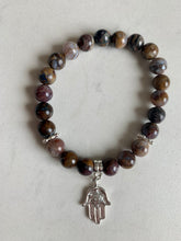 Load image into Gallery viewer, Pietersite With Hamsa Hand Charm Bracelet
