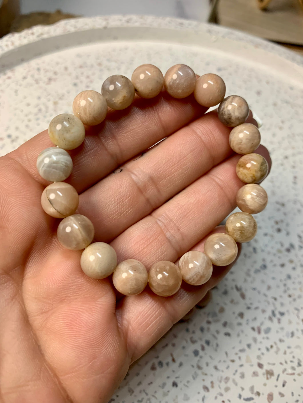 Peach Moonstone Bracelet