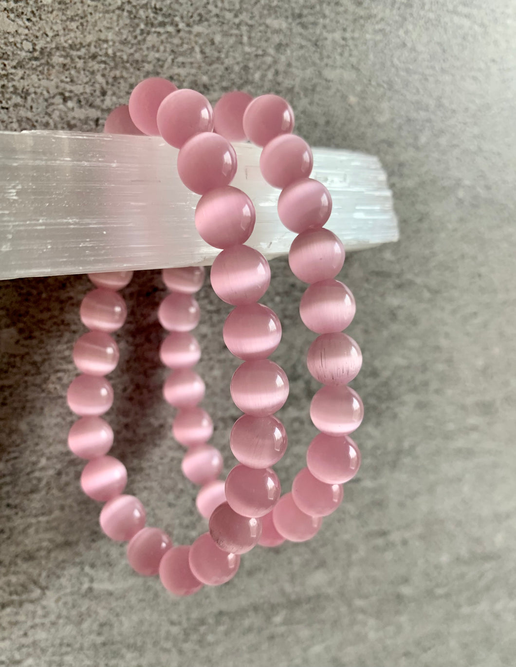 Pink Cats Eye Bracelet