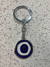 Load image into Gallery viewer, Dark Blue Evil Eye Key Charm
