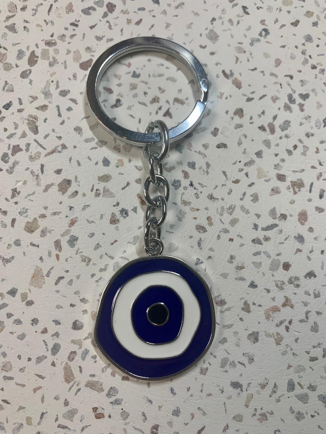 Dark Blue Evil Eye Key Charm