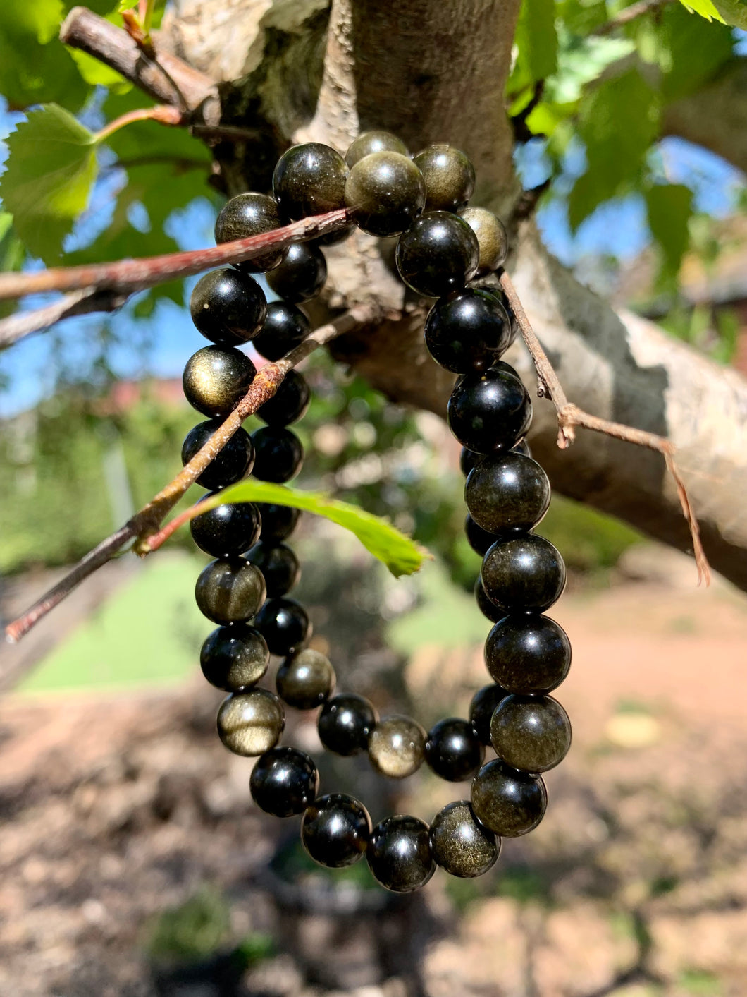 Gold Sheen Obsidian Bracelet