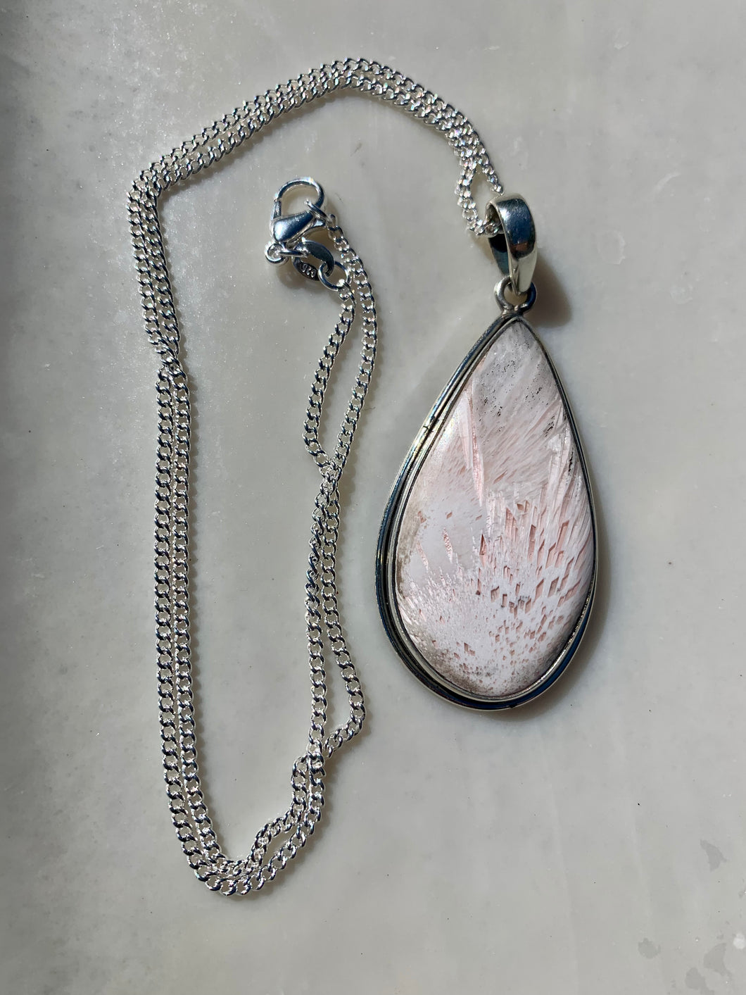 Scolecite Sterling Silver  Pendant