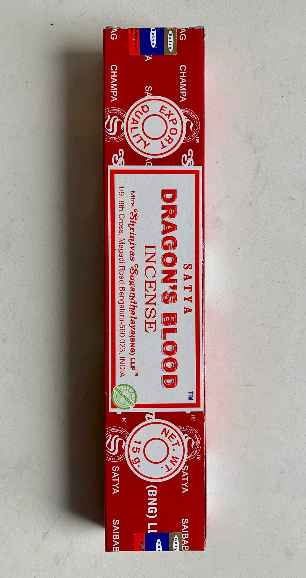 Satya Dragons Blood Incense.