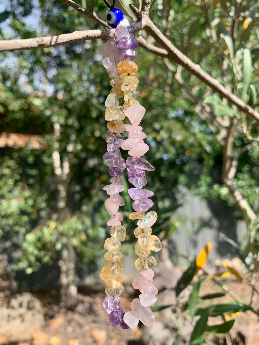 Amethyst, Rose Quartz & Citrine - Phone Charm