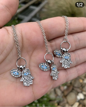 Load image into Gallery viewer, Hamsa Hand &amp; Evil Eye Necklace
