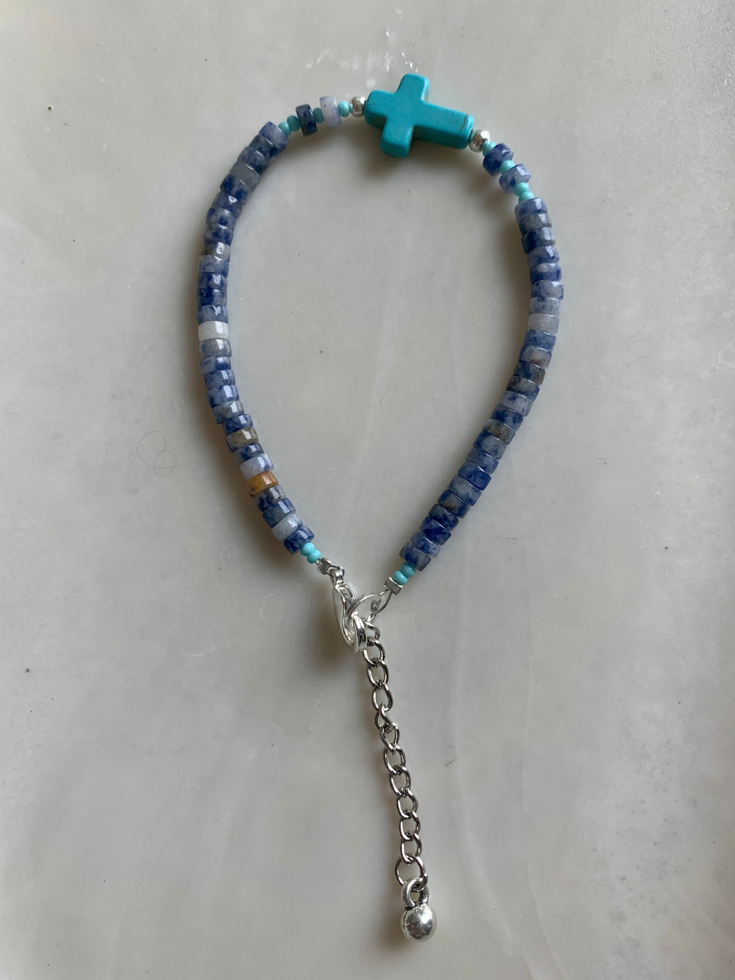 Sth African Sodalite Heishi Bead Bracelet