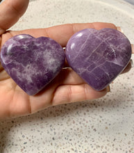 Load image into Gallery viewer, Lepidolite Heart Palm Stone
