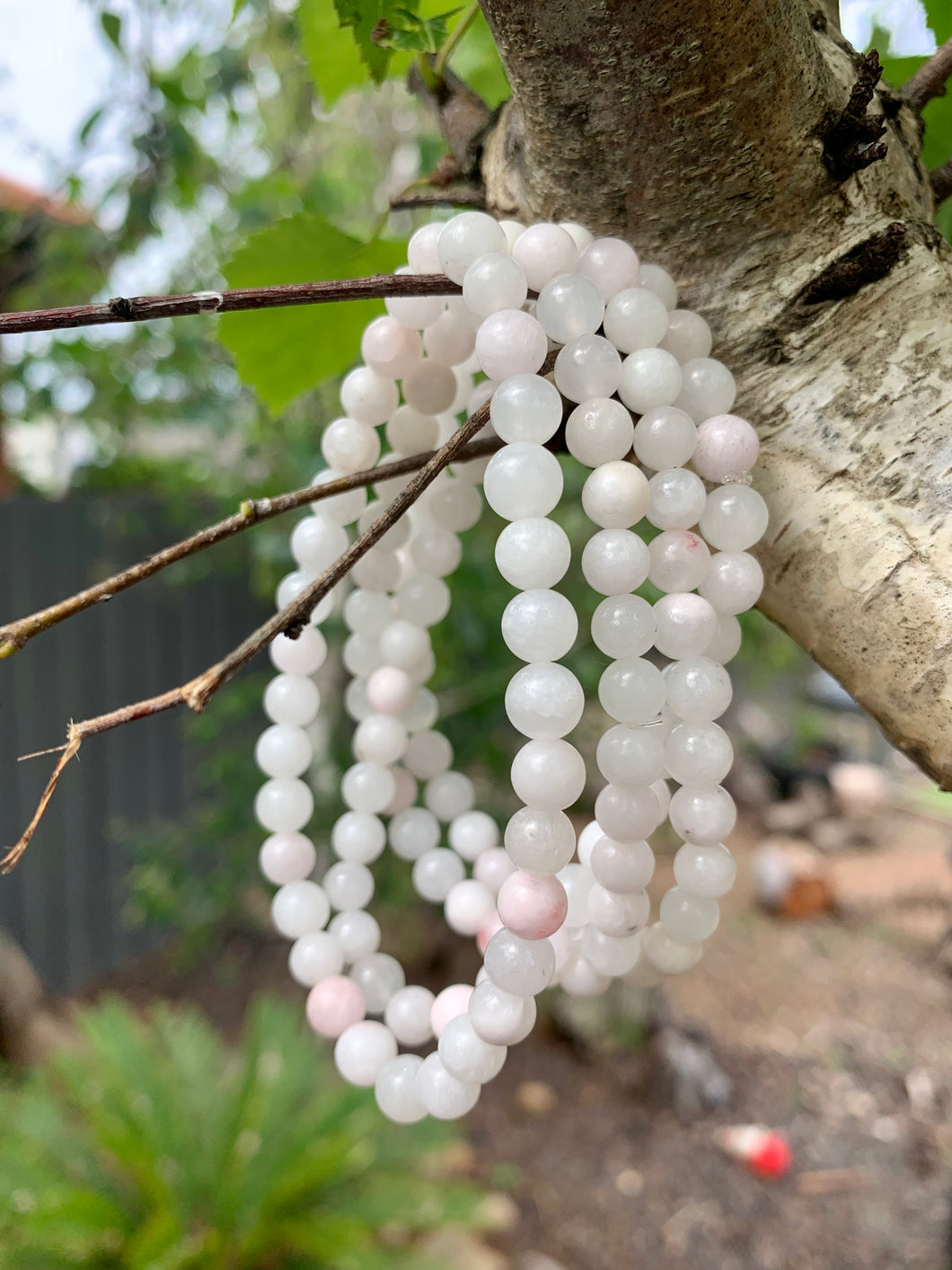 Pink Mangano Calcite Bracelet.