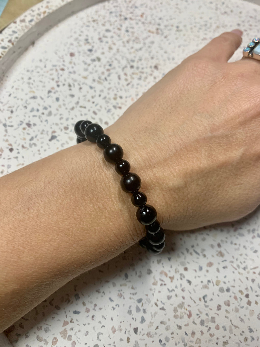 Black Obsidian & Black Onyx Bracelet