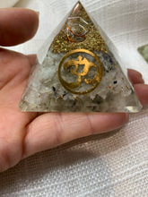 Load image into Gallery viewer, Rainbow Moonstone Orgonite Pyramid
