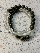 Load image into Gallery viewer, Pyrite With Clear Quartz Bracelet
