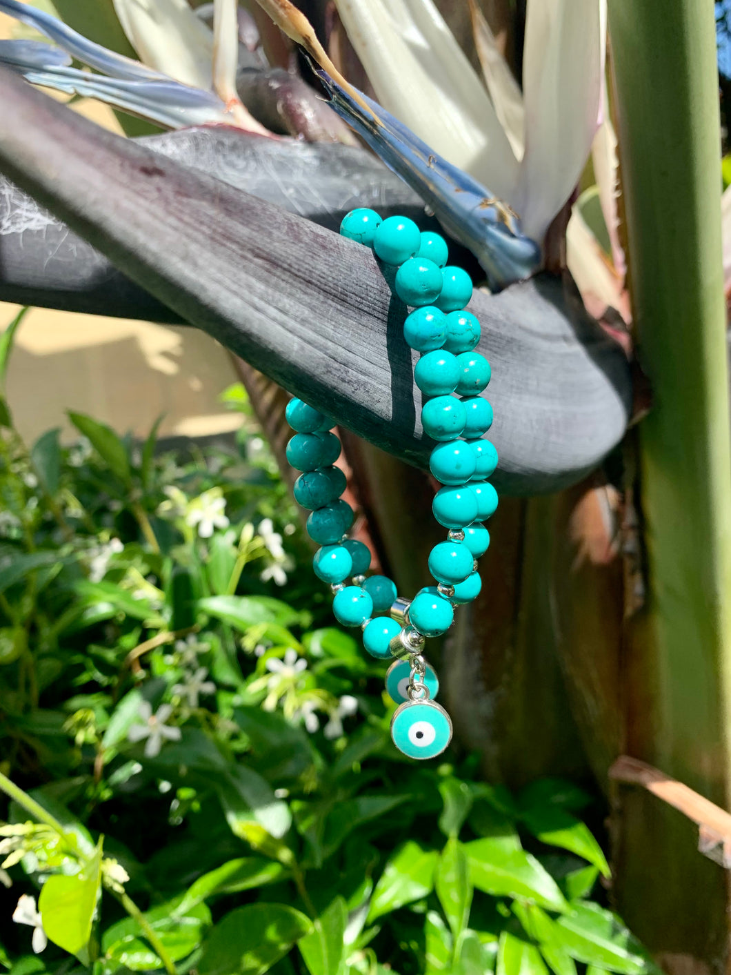 Turquoise  with Evil Eye Charm