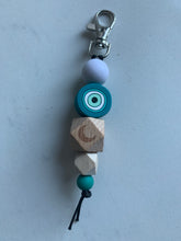 Load image into Gallery viewer, Key Charm / Bag Charm - Teal Evil Eye -
