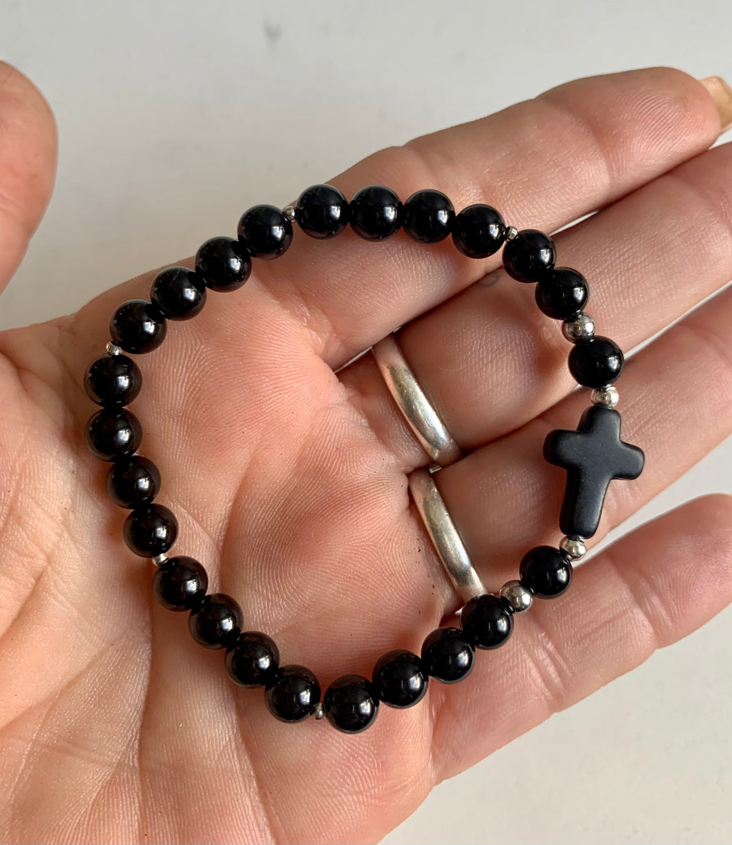 Black Obsidian With Black Cross