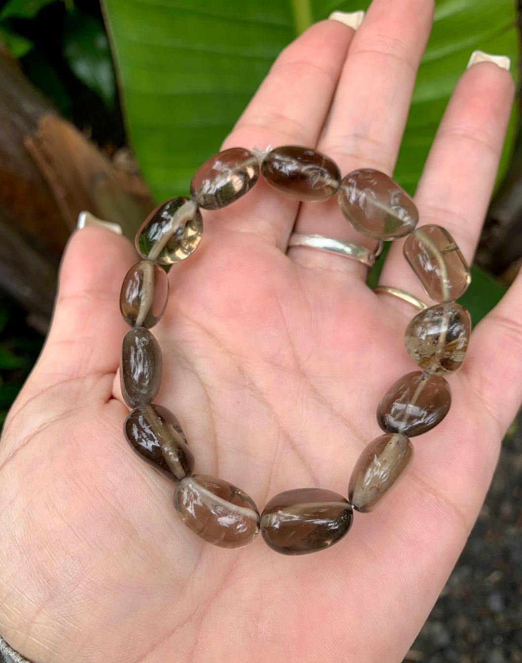 Smokey Quartz  Nugget Bracelet.